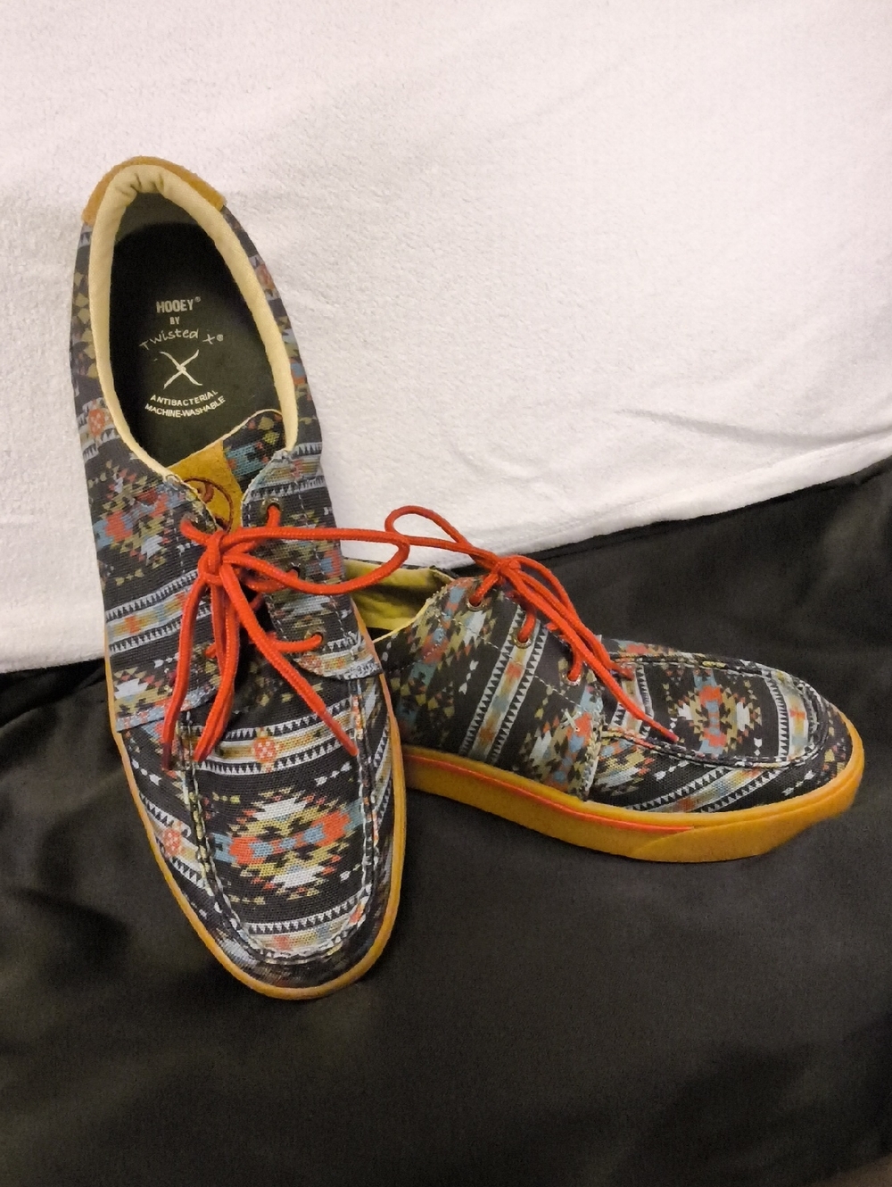 Hooey Twisted X Men's Aztec Print Slip-On Loafers - Black/Multi Removable Pad